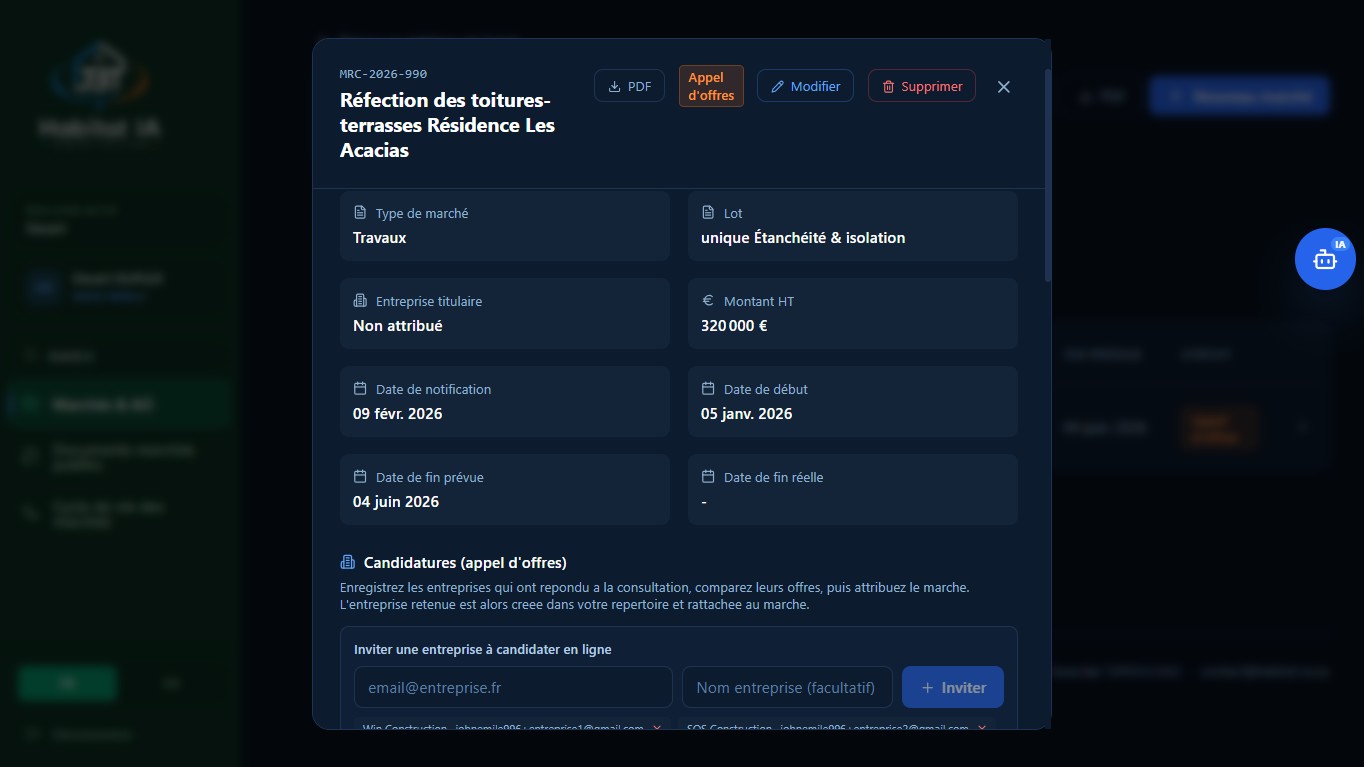 Appel d’offres en ligne